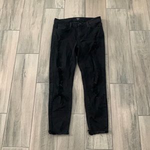 Just black distressed black denim jeans